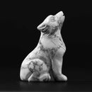 Rā Howlite Wolf Figurine
